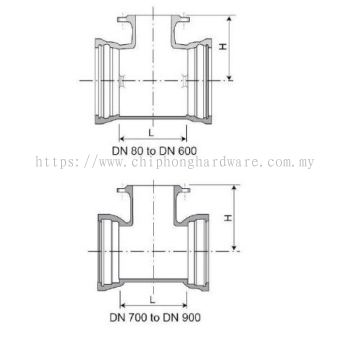 Double Socket Tee With Flanged Branch