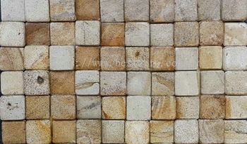 NST 0204 Kuning Tumbled Checked Stone