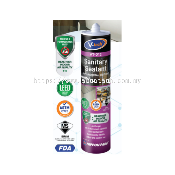 V-tech VT-212 Neutral Silicone Sealant �C Anti-Fungal Waterproof Sealant for Bathroom, Kit