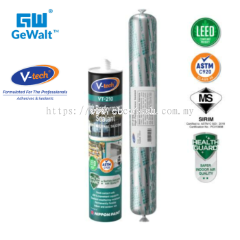 V-tech VT-210 High Performance Neutral Silicone Sealant �C 50% Movement, Food Safe, LEED Compliant | 