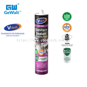 V-tech VT-212 Neutral Silicone Sealant �C Anti-Fungal Waterproof Sealant for Bathroom, Kitchen Sink
