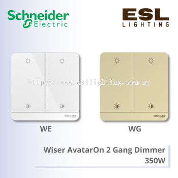 SCHNEIDER WISER AVATARON DIMMER SWITCHES 2G 350W E8332DST350ZB_WE E8332DST350ZB_WG