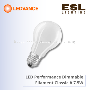 LEDVANCE LED Performance Dimmable Filament Classic A E27 7.5W - 4058075751453 / 4058075751491