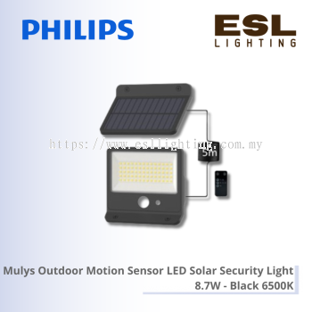 PHILIPS ZYLX LED Outdoor Motion Sensor Solar Security Light 10W - Black 6500K IP65