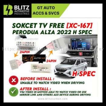 Perodua ALZA 2022 H SPEC Socket TV Free Bypass Video In Motion VIM enabled to watch video while driv