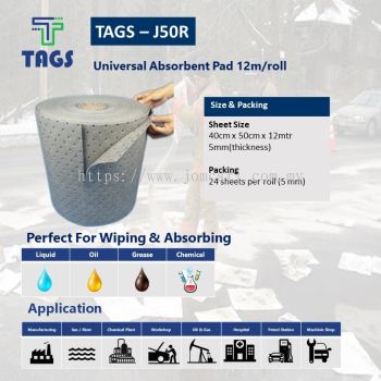 TAGS-J50R Universal Absorbent Pad (24Sheets / roll)