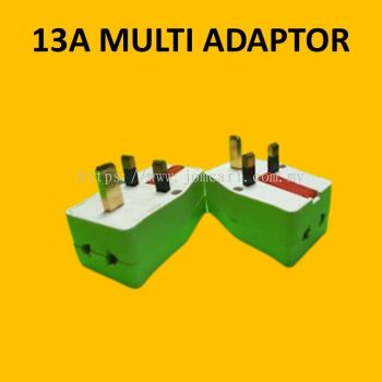 3 PIN BRITISH TYPE 13A MULTI ADAPTOR PLUG