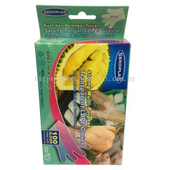 Sekoplas Strong Multi-Purpose Transparent LDPE Gloves 1 Carton