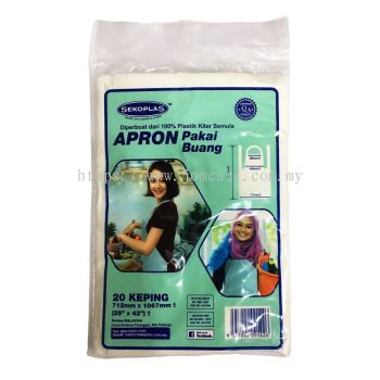 Sekoplas Disposable HDPE White Apron 1 Bundle