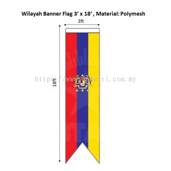 Wilayah Flag 3'x18' Banner, Material Polymesh