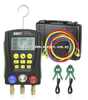 DUOYI DY517A Refrigeration Gauges Digital Manifold HVAC Gauge Set supplier. Vacuum Pressure Temperature Leakage Tester for Testing Maintaining Air-Conditioner, Refrigerator