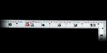 Shinwa 10045 / Flat Carpenter Ruler, Silver, 1 shaku 5 sun/50 cm, Dual Scale