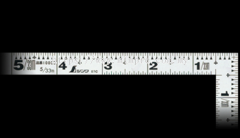 Shinwa 10038 / Flat Square, Silver, 5-inch/15-cm scale