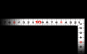 Shinwa 11171 / Flat Carpenter Ruler, White, 30cm, Same Size on Both Sides
