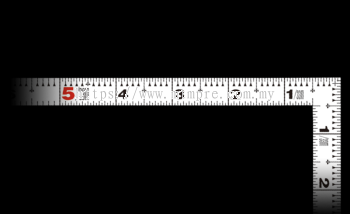 Shinwa 11174 / Flat Carpenter Ruler, White, 1 shaku, same size on both sides