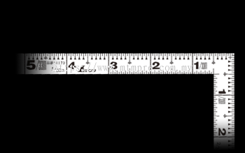 Shinwa 11173 / Flat Carpenter Ruler, White, 5 inches, same size on both sides