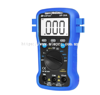HoldPeak HP-39A Digital Multimeter 6000-Digit Auto-Range with Palm-Sized LCD Display Measures DC Voltage AC Voltage DC Current