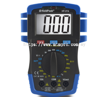 HoldPeak HP-37A 3-Digit Multimeter with Pocket LCD Display Measures DC Voltage Resistance Temperature Capacitance