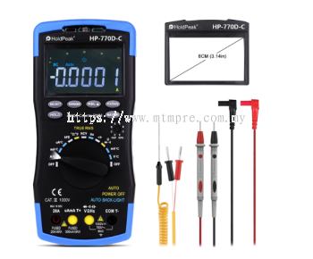 HoldPeak HP-770D-C NCV Digital Multimeter, Color Screen, Auto Range True RMS, 40000Counts