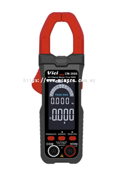 Vici CM-3000 Large color screen smart clamp meter, AC current meter, automatically identifies measurements, AC Max 800A, True RMS, NCV, Capacitance, Frequency, Duty-cycle, Temperature, Live tests; with Backlight, Data hold, Clamp lighting functions