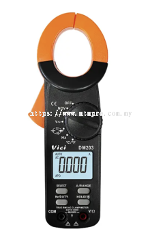 Vici DM203 Clamp open 35mm, True RMS, Capacitance, Frequency, Temperature, NCV tests, Backlight.