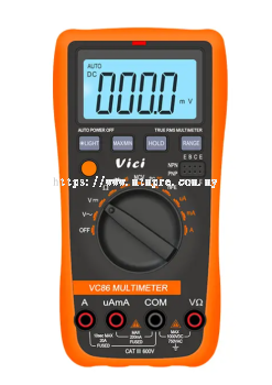 Vici VC86 True RMS, NCV tests, Max/Min tests, Data hold, Backlight.