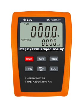 Vici DM6804A+ Dual Display Intelligent Dual Channel Temperature test, Support 8 type thermocouples, Display T1, T2, T1-T2, Data record function.