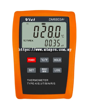 Vici DM6803A+ Dual display Intelligent Alarm Output Control, Support 8 types Thermocouple, Alarm hysteresis setting, Data recording function.