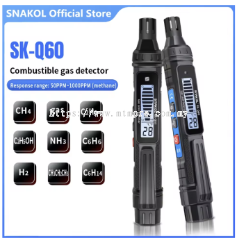 SNAKOL Gas Leak Detector Natural Flammable Surge Co2 Alcohol LPG Methane Analyzer Rechargeable Alarm PPM LEL Tester
