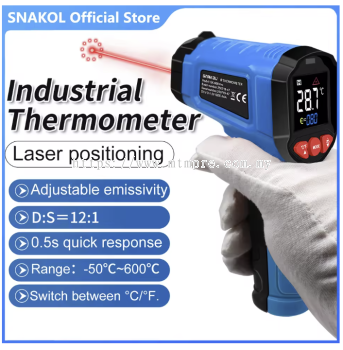 SNAKOL SK380/SK600 Digital Infrared Thermometer Non-contact Industrial Portable Pyrometer High Precision Electronic Thermometer
