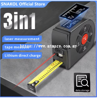 Snakol Laser Tape Measure 2 in 1 Digital Rangefinder Tape Measure High Precision Rangefinder Gauge Measuring Tool