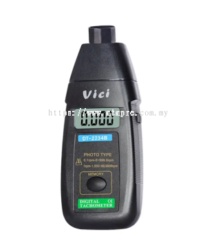 Vici DT-2234B LED non-contact Digital Tachometer, Automatically memory Max/Min/Last value, Automatically store data