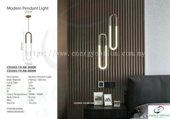 Special Lighting 23W Modern Pendant Light CS5303 1H AB 3000K