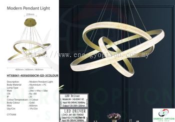 Special Lighting Modern Pendant Light HTX8061 (40x60x80)cm GD 3COLOUR