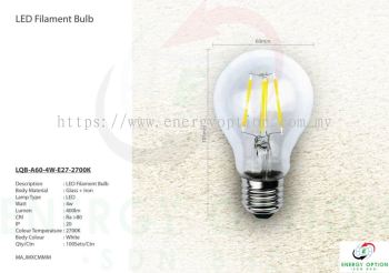 Special Lighting LQB A60 4W Filament Bulb E27 2700K