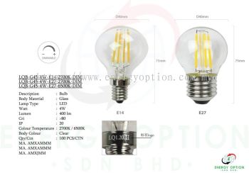 Special Lighting LQB G45 4W Dimmable Bulb 2700K