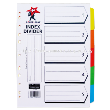 INDEX DIVIDER - 5 COLOUR
