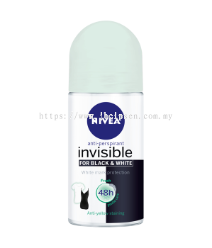 Nivea Women Roll-on Deodorant 50ml Invisible Black & White Fresh