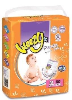 Weezy Disposable Baby Diaper Pants M60pcs Jumbo Pack