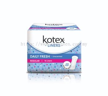 Kotex Liners Daily Fresh Regular Unscented 16’s 1ctn (24units)