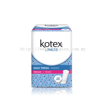 Kotex Liners Daily Fresh Regular Unscented 32’s 1ctn (24units)