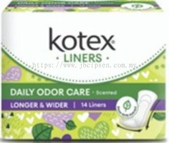 Kotex Liners Daily Odor Care Longer & Wide Daun  Sirih 14’s 1ctn (24units)