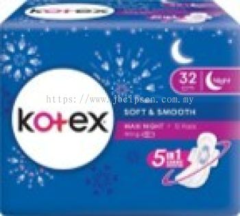 Kotex Soft & Smooth Maxi Night  Wing 32cm 12 pads    1ctn (24units)