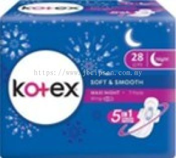 Kotex Soft & Smooth Maxi Night Wing 28cm 7 pads 1ctn (48units)