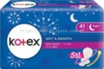 Kotex Soft & Smooth Maxi Night Wing 41cm  5 pads  1ctn (24units)