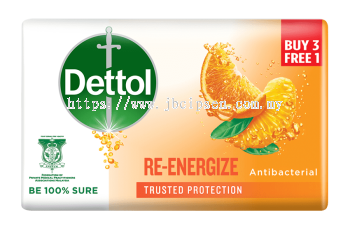 Dettol Bar Soap Re-Energize 100g 3+1