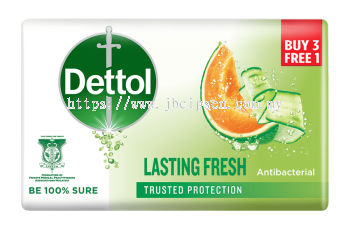 Dettol Bar Soap Lasting Fresh 100g 3+1