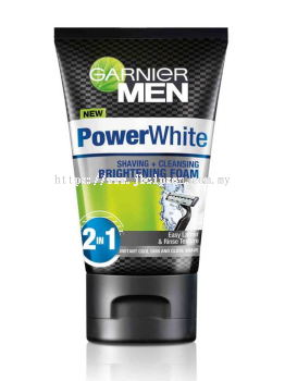 Garnier Men Facial Foam 100ml Power White 2 in 1 Shaving + Cleansing Foam 100ml