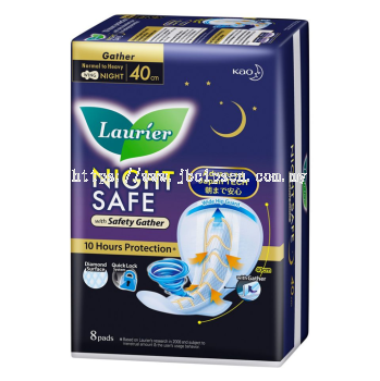 Laurier Night Safe with Safety Gathers 40cm 8pads