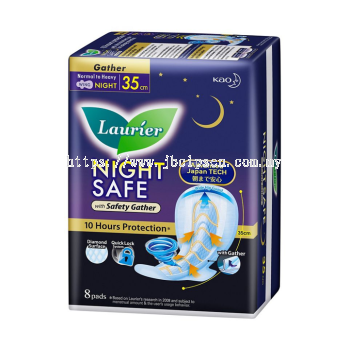 Laurier Night Safe with Safety Gathers 35cm 8pads